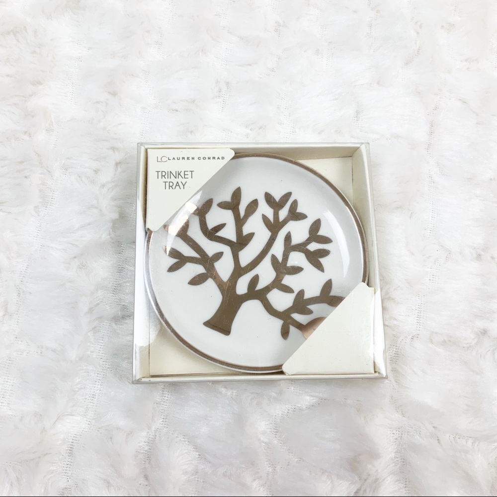 LC Lauren Conrad Tree of Life trinket dish tray jewelry holder rose gold - Picture 2 of 4